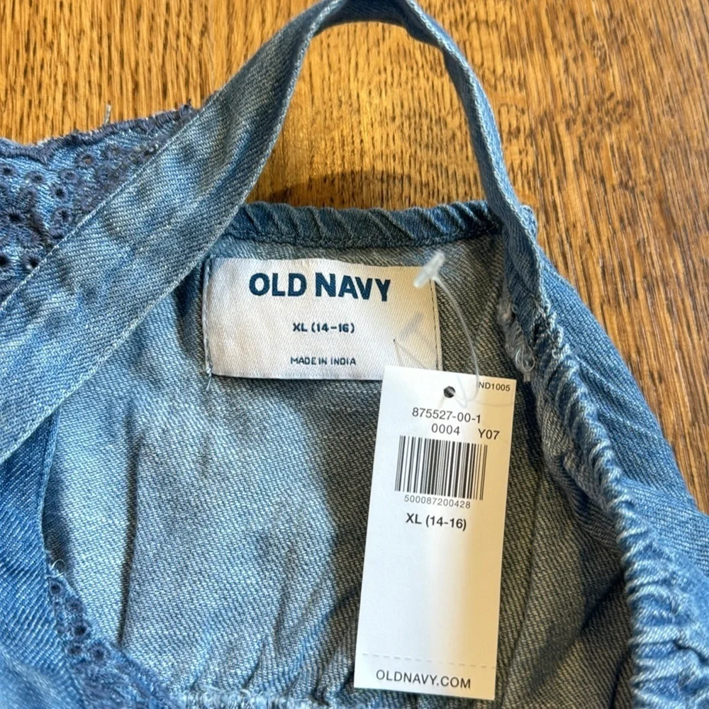 NWT Old Navy Girls Blouse Blue Size XL
